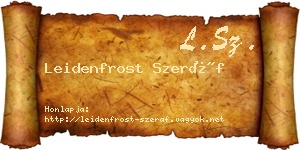 Leidenfrost Szeráf névjegykártya