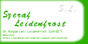 szeraf leidenfrost business card